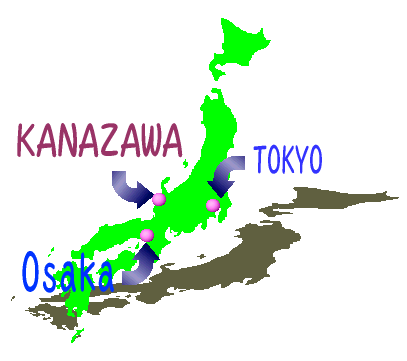 Kanazawa in Japan map
